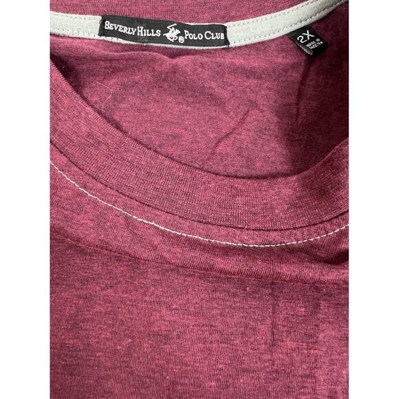 Beverly Hills Polo Club Men's 2XL Shirt Maroon Long Sleeve - Picture 3 of 12